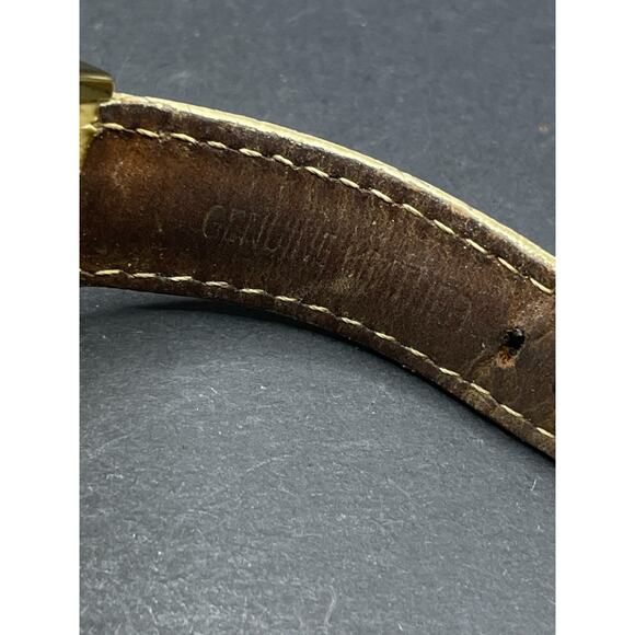 DKNY NY-4759 Mother of Pearl Dial Crystal Bezel Gold Tone Watch Leather Band main image 11